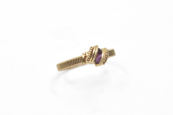 14kt Gold Filled Wire Wrapped Amethyst Ring