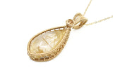 14kt Gold Filled Rutilated Quartz, Open bezel set, Golden Rutilated Quartz Necklace