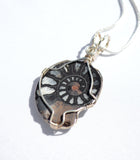 Ammonite Pendant, Sterling Silver Wire Wrapped Ammonites, Wire Wrapped Fossils