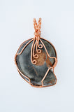 Black Fossilized Ammonite, Copper Wire Wrapped Ammonite Necklace
