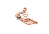 Adjustable Copper Wrapped Ring with Hematite