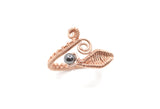 Adjustable Copper Wrapped Ring with Hematite