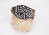 Wire Wrapped Hematite Bracelet in Oxidized Copper