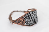 Wire Wrapped Hematite Bracelet in Oxidized Copper