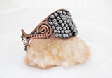 Wire Wrapped Hematite Bracelet in Oxidized Copper