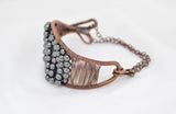 Wire Wrapped Hematite Bracelet in Oxidized Copper