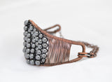 Wire Wrapped Hematite Bracelet in Oxidized Copper