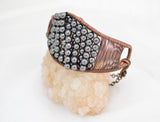 Wire Wrapped Hematite Bracelet in Oxidized Copper