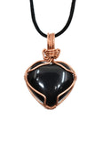 Onyx Heart Wrapped in Copper Wire