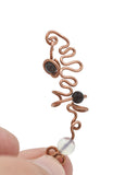 Wire Wrapped Copper Ear Cuff with Onyx and Opalite, Left Ear Cuff