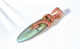 Long Labradorite Necklace Wire Wrapped in Copper, Copper Labradorite Necklace