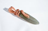 Long Labradorite Necklace Wire Wrapped in Copper, Copper Labradorite Necklace
