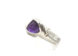 .925 Sterling Silver Wire Wrapped Amethyst Ring Size 6.75, 1 of 2
