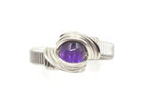 .925 Sterling Silver Wire Wrapped Amethyst Ring Size 9.5, 2 of 2