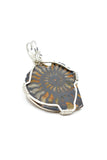 Sterling Silver Wire Wrapped Ammonite with Hematite Necklace