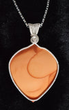 Large Sterling Silver Wire Wrapped Bruneau Jasper Pendant, Jasper Bruneau River, Idaho, Wire Wrapped Necklace