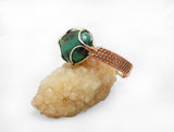 Wire Wrapped Sterling Silver and Copper Chrysocolla Bracelet