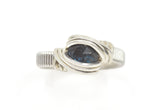.925 Sterling Silver Wire Wrapped Blue Kyanite Ring Size 6.25