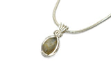 Sterling Silver "Mini" Labradorite Pendant, Labradorite Necklace