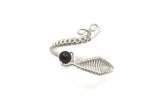 Adjustable Sterling Silver Wire Wrapped Ring with Onyx