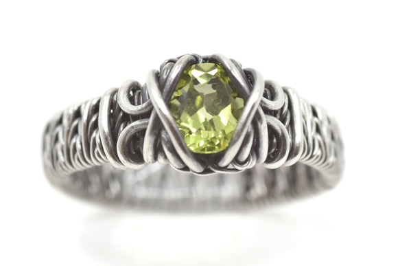 .925 Sterling Silver Peridot Ring