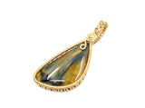14kt Gold Filled Wire Wrapped Blue Pietersite Necklace