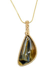 14kt Gold Filled Wire Wrapped Blue Pietersite Necklace
