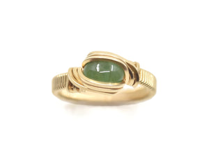 14kt Gold Filled Wire Wrapped Emerald Ring Size 6.25, Zambian Emerald