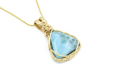 14kt Gold Filled Wire Wrapped Larimar Necklace
