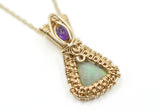 14kt Gold Filled Wire Wrapped Lightning Ridge Opal accented with an Amethyst from Zambia