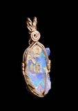 Wire Wrapped 14kt Gold Filled Opal Necklace