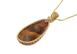 14kt Gold Filled Wire Wrapped Red Pietersite Necklace