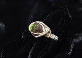 Sterling Silver Wire Wrapped Ammolite Ring