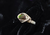 Sterling Silver Wire Wrapped Ammollite Ring