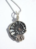 Ammonite Pendant, Sterling Silver Wire Wrapped Ammonites, Wire Wrapped Fossils