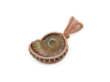 Ammonite Pendant, Copper Wire Wrapped Bezel Set Ammonite Necklace, Back