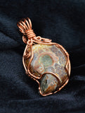 Copper Wire Wrapped Pendant, Wire Wrapped Ammonite Necklace, Whole Ammonite, Reversible Necklace