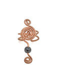 Wire Wrapped Copper Ear Cuff with Hematite, Right or Left Ear Cuff