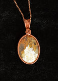 Wire Wrapped Moss Agate Necklace, Copper Moss Agate Necklace