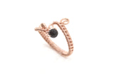 Adjustable Copper Wrapped Ring with Onyx
