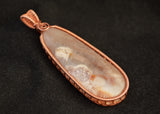 Large Petrified Wood Wire Wrapped In Copper, Petrified Wood Necklace, Petrified Wood Jewelry