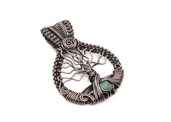 Copper Tree of Life with Turquoise at the Roots