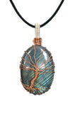 Sterling Silver & Copper Wire Wrapped Tree of Life Pendant on Labradorite, Tree of Life Necklace