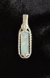 Sterling Silver Wire Wrapped Australian Boulder Opal Necklace, Opal Jewelry