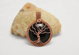 Wire Wrapped Copper Tree of Life on Onyx