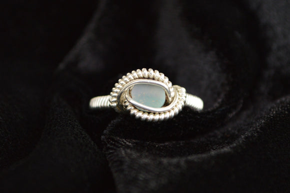 Sterling Silver Wire Wrapped Australian Boulder Opal Ring, Opal Jewelry