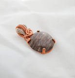 Petrified Wood Pendant, Wire Wrapped Petrified Wood Necklace, Sterling Silver Wire Wrapped Necklace, Copper Wire Wrapped Necklace