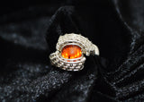 Sterling Silver Wire Wrapped Amber Ring