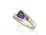 .925 Sterling Silver Wire Wrapped Amethyst Ring Size 9.5, 2 of 2