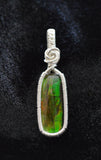Wire Wrapped Sterling Silver Ammolite Necklace